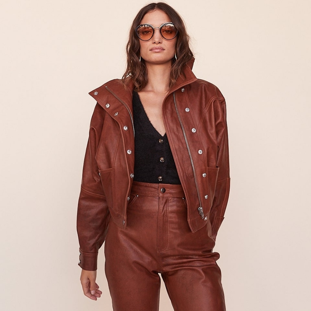 LPA xs brown straight leg pants NWOT